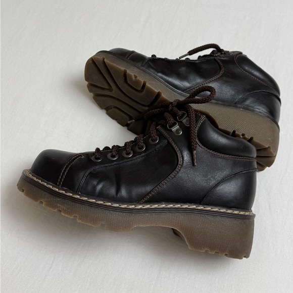 Vintage Y2K 90’s Faded Glory Brown Chunky Ankle Boots Size 10 Granola Girl Retro - Picture 9 of 16